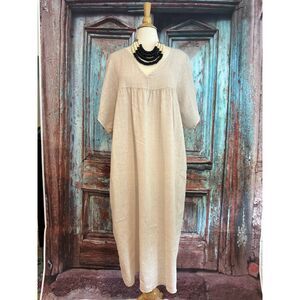 Carla Giannini Paris Linen beach dress cover up sz L